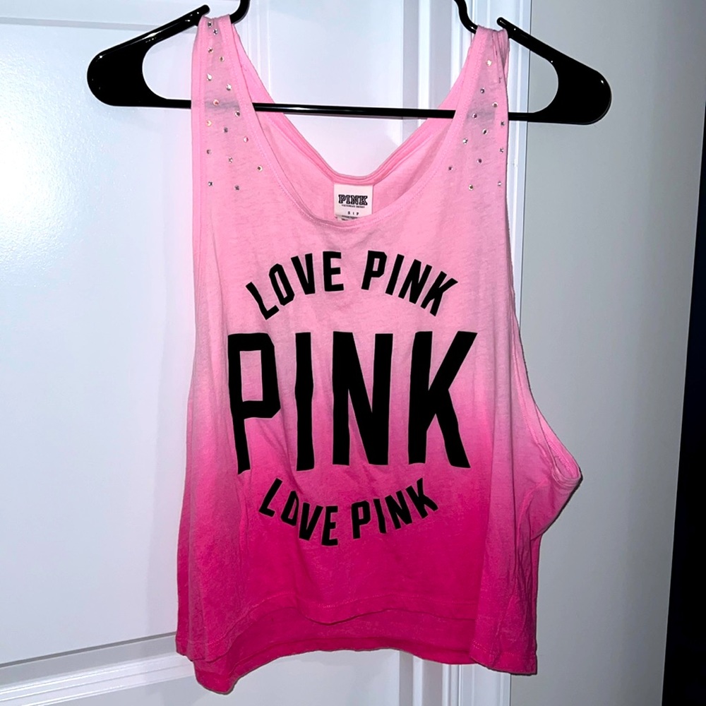 Ombré tank top. Added jewels on arm area